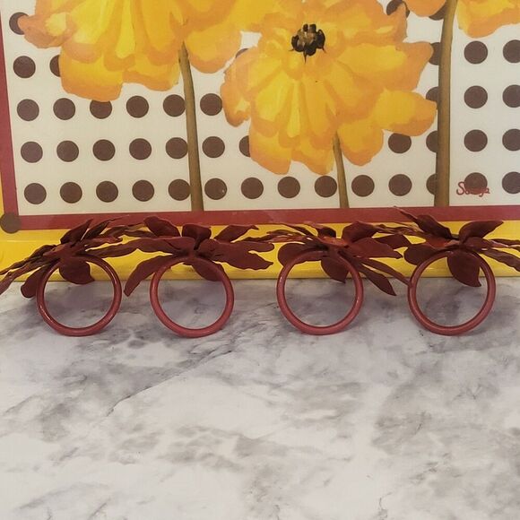 Kitchen Serving Tray Decor Sunflower By Soraya & Napkin Rings Country Farmhouse - Picture 3 of 10